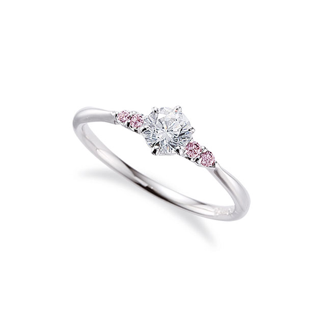 ピンクダイヤモンドの婚約指輪｜一番星をイメージした6本爪のリング