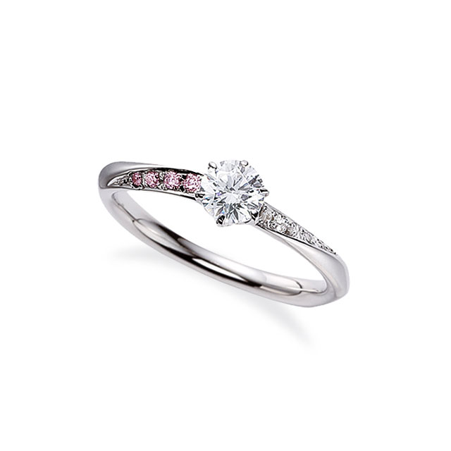 ピンクダイヤモンドの婚約指輪｜きらきら輝くメレダイヤをたくさん散りばめた、夏の夜空に瞬く天の川をイメージしたリング