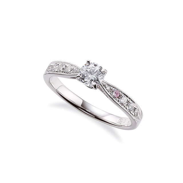 ピンクダイヤモンドの婚約指輪｜クラシカルで気品溢れる4本爪のリング