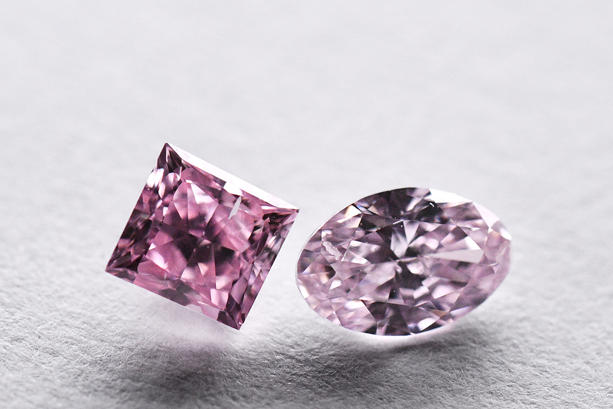 さまざまな色調のピンクダイヤモンド