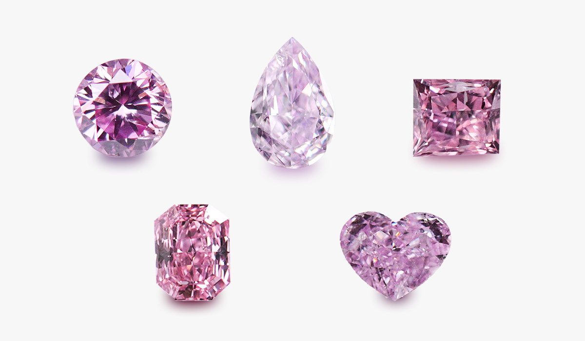 様々なカットのピンクダイヤモンド