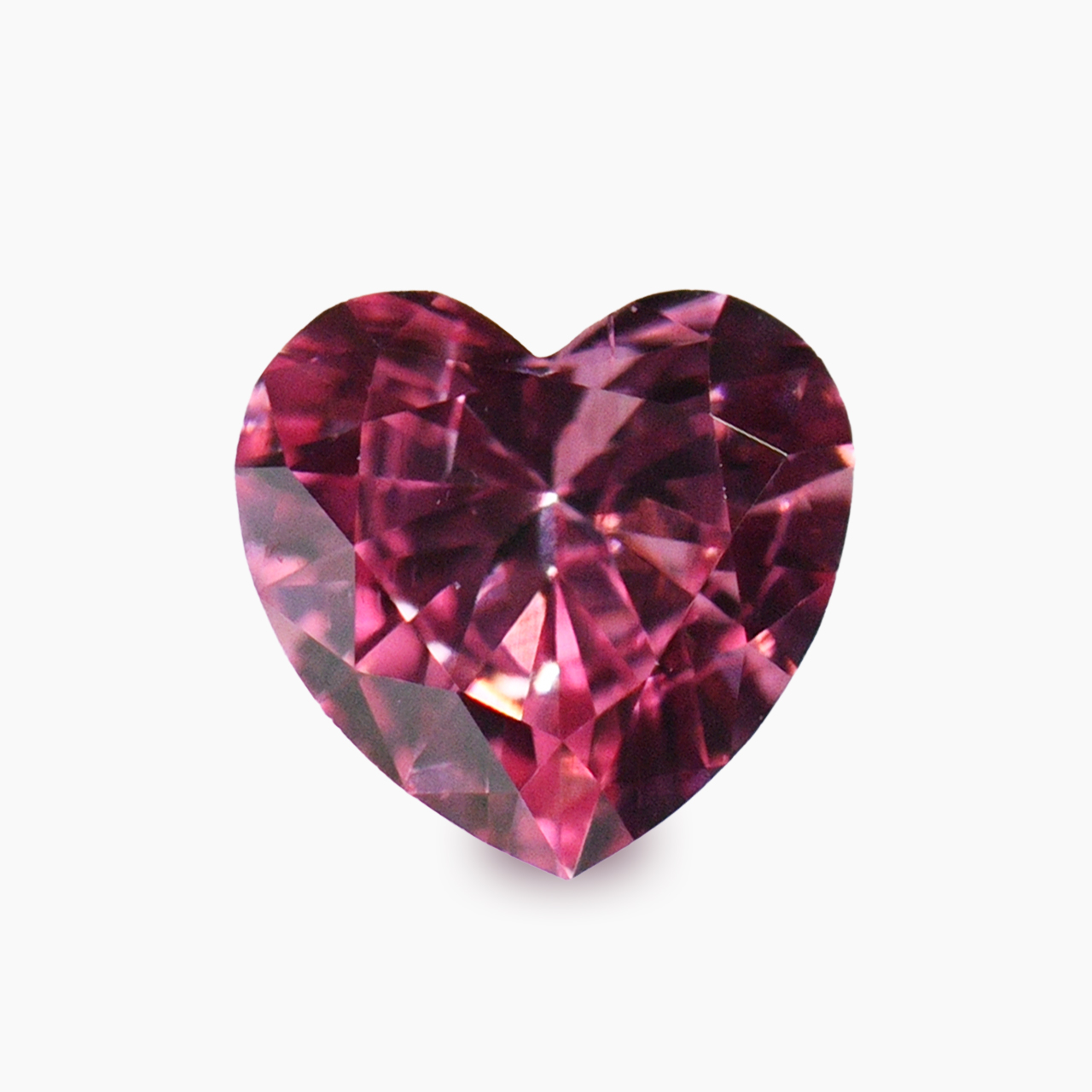 ピンクダイヤモンドルース画像1の拡大画像｜0.070ct, Fancy Vivid Purplish Pink (ファンシーヴィヴィッドパープリッシュピンク）, SI-2, Heart Shape（ハート型）, AGT
