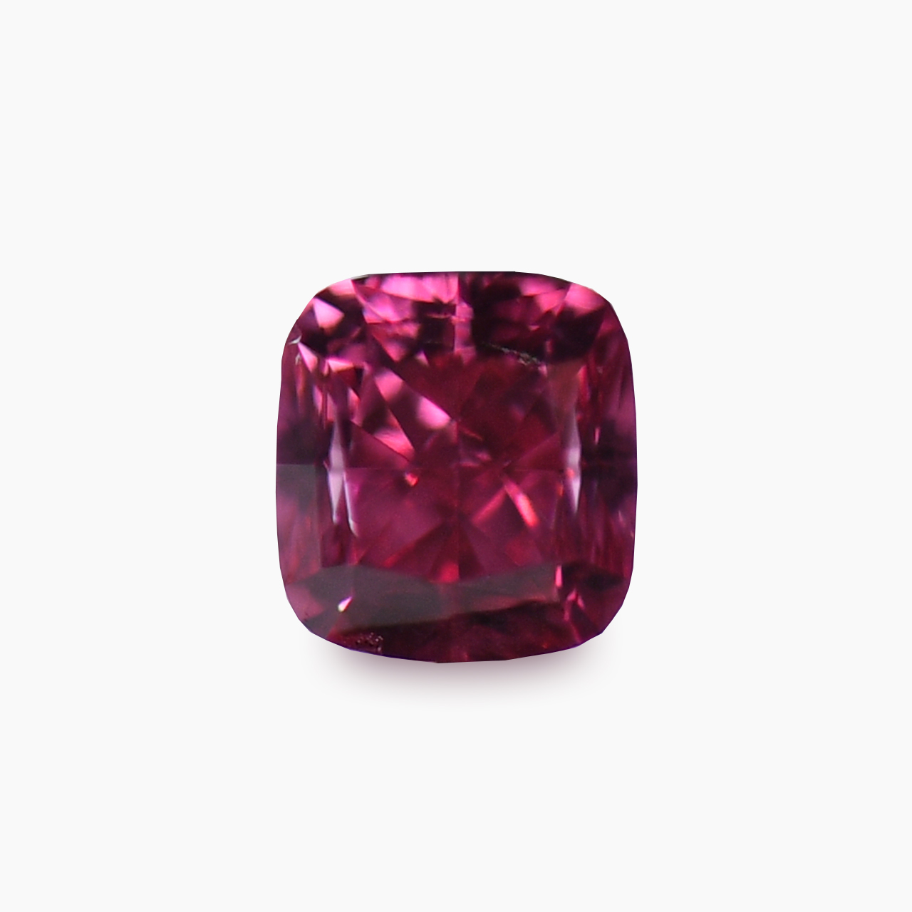 レッドダイヤモンドルース画像1の拡大画像｜0.102ct / Fancy Purplish Red / VS2 / Cushion / CGL