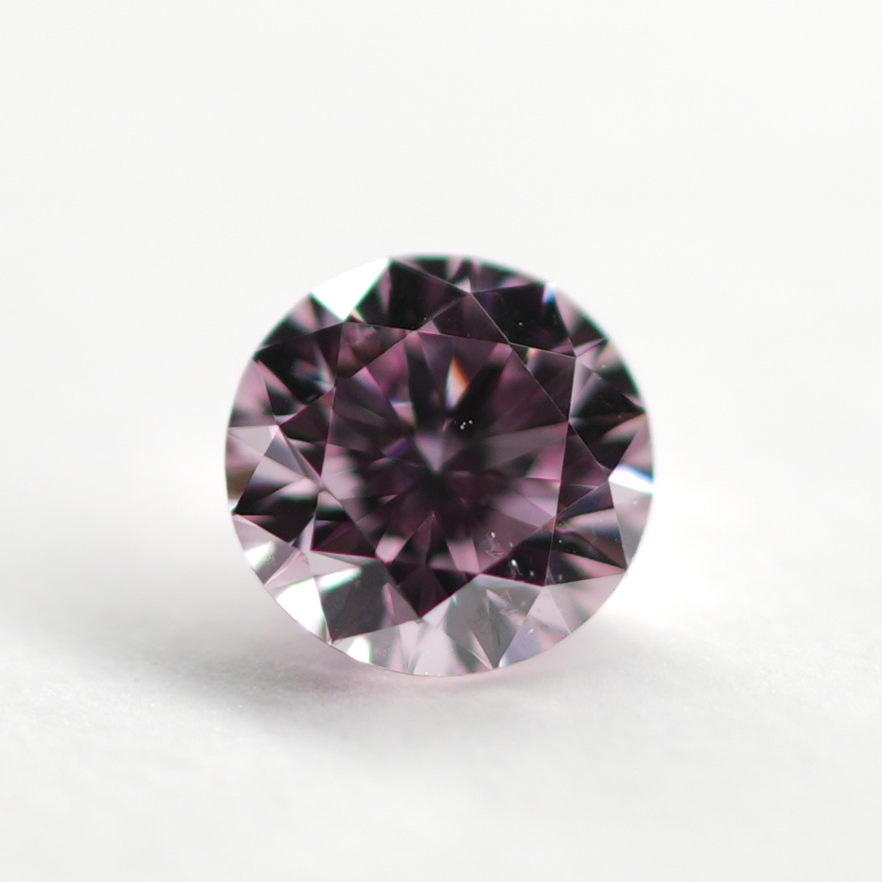 ピンクダイヤモンドルース画像1の拡大画像｜0.092ct / FANCY INTENSE PURPLISH PINK / SI-1 /ROUND