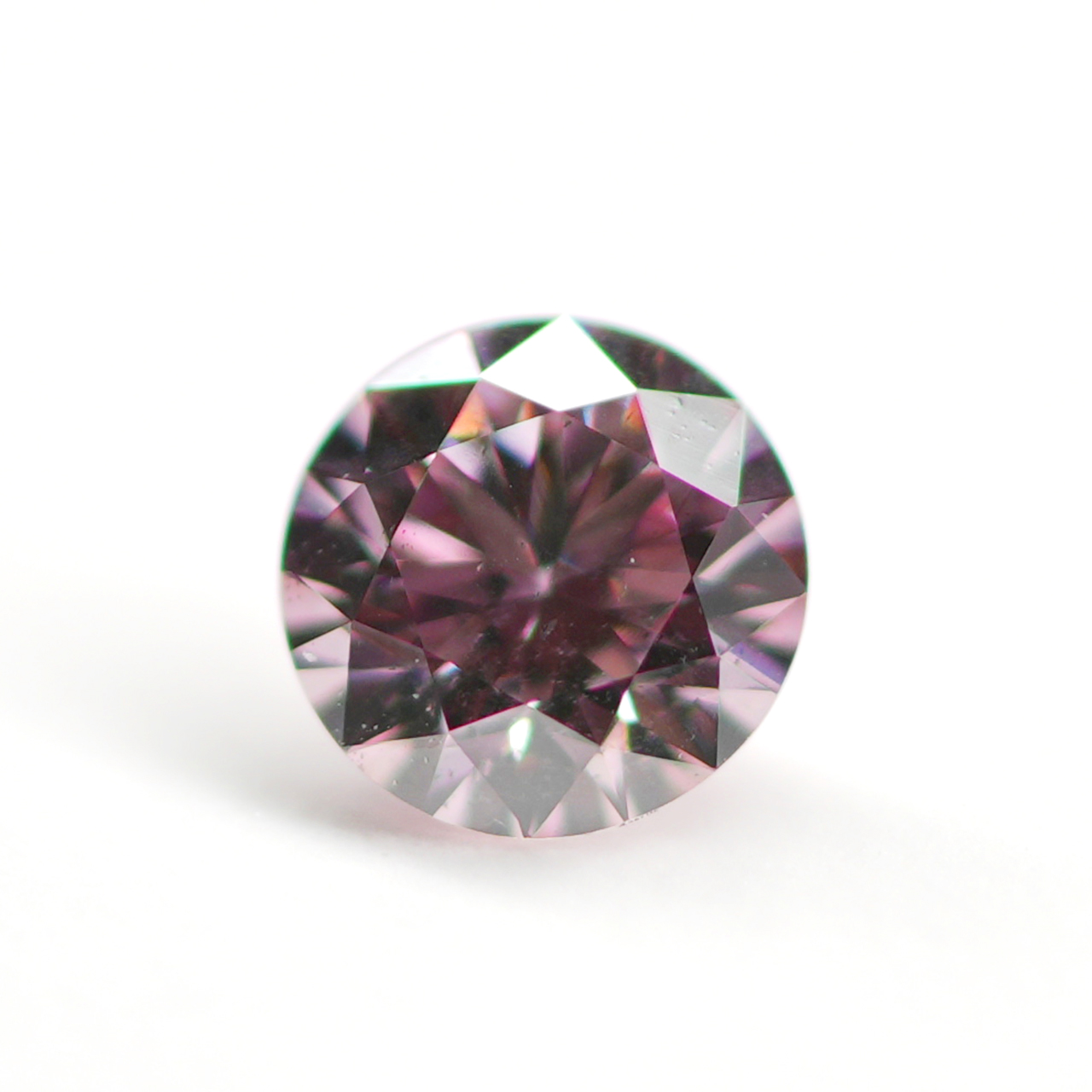 ピンクダイヤモンドルース画像1の拡大画像｜0.080ct / FANCY PURPLISH PINK / SI-2 /ROUND