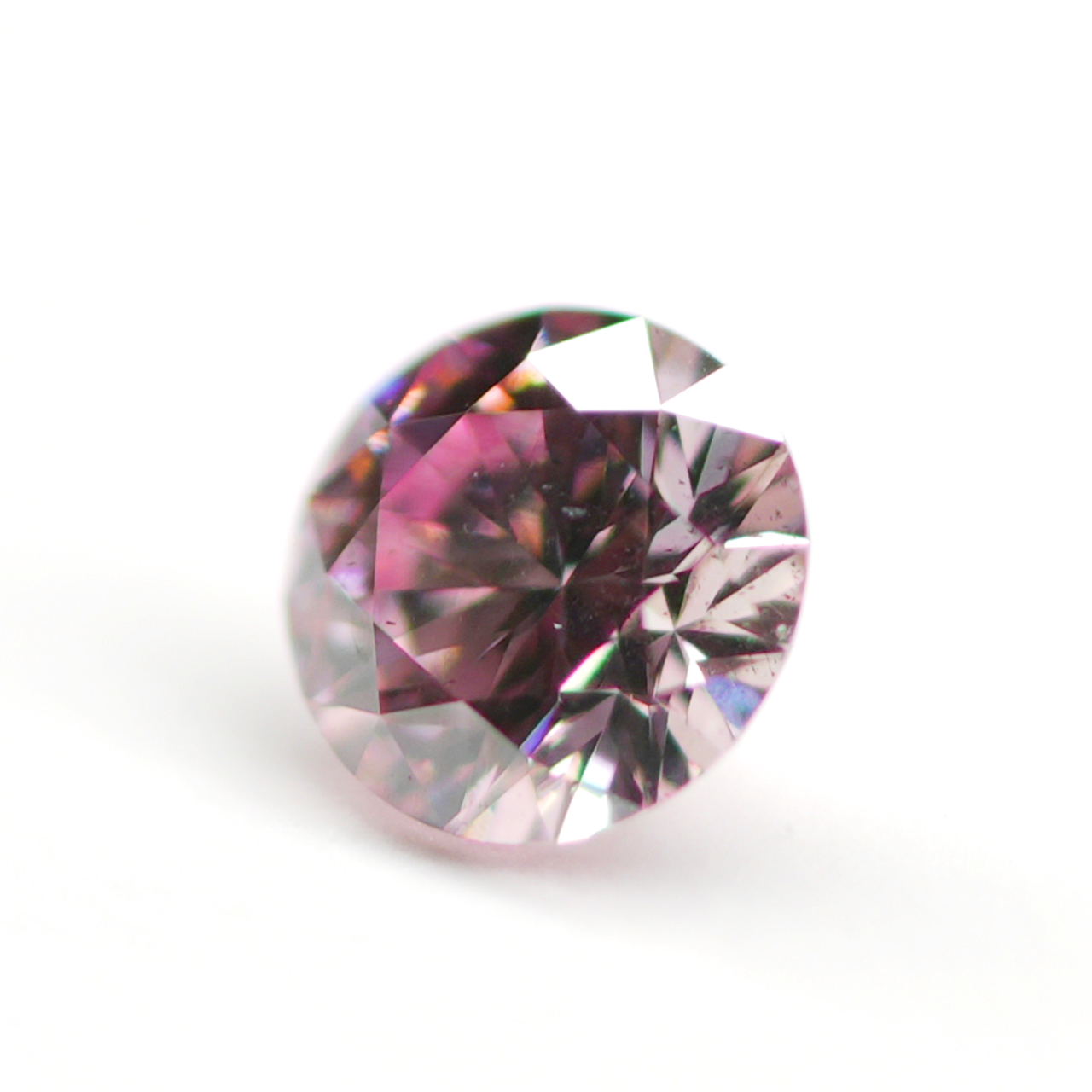 ピンクダイヤモンドルース画像2の拡大画像｜0.080ct / FANCY PURPLISH PINK / SI-2 /ROUND
