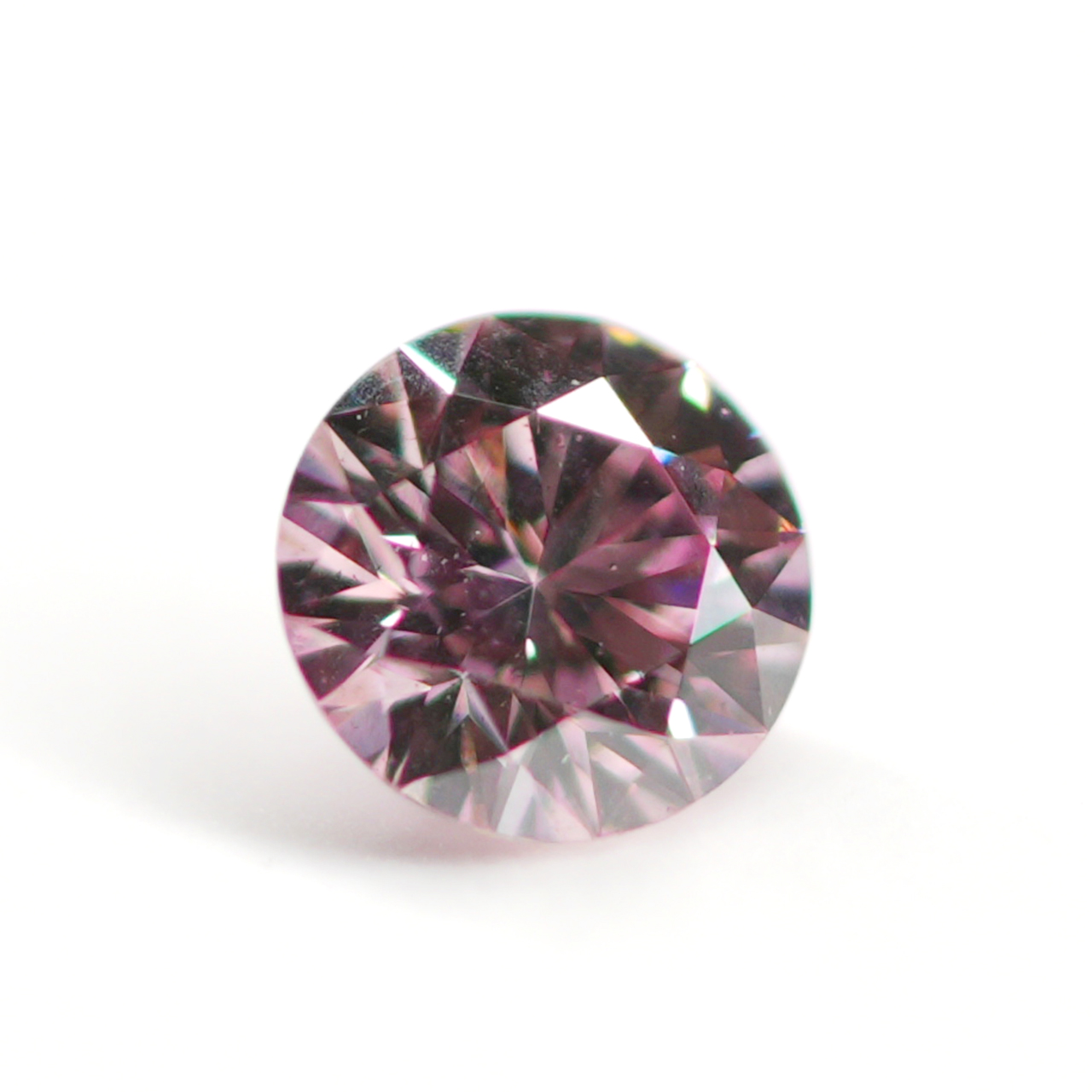 ピンクダイヤモンドルース画像4の拡大画像｜0.080ct / FANCY PURPLISH PINK / SI-2 /ROUND